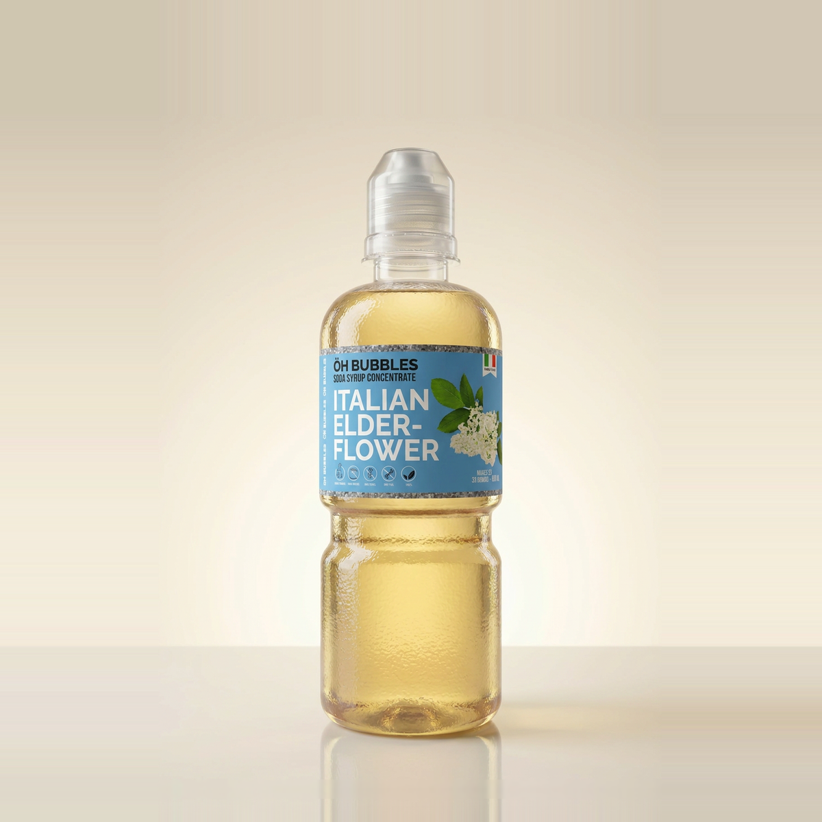 OH Bubbles Italian Elderflower syrup bottle