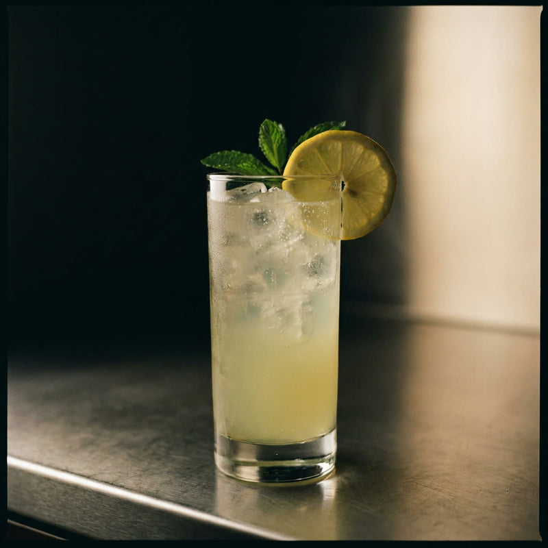 A Sorrento lemonade over ice with lemon and mint