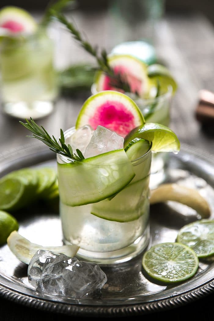 Cucumber Rosemary Gin and Tonic