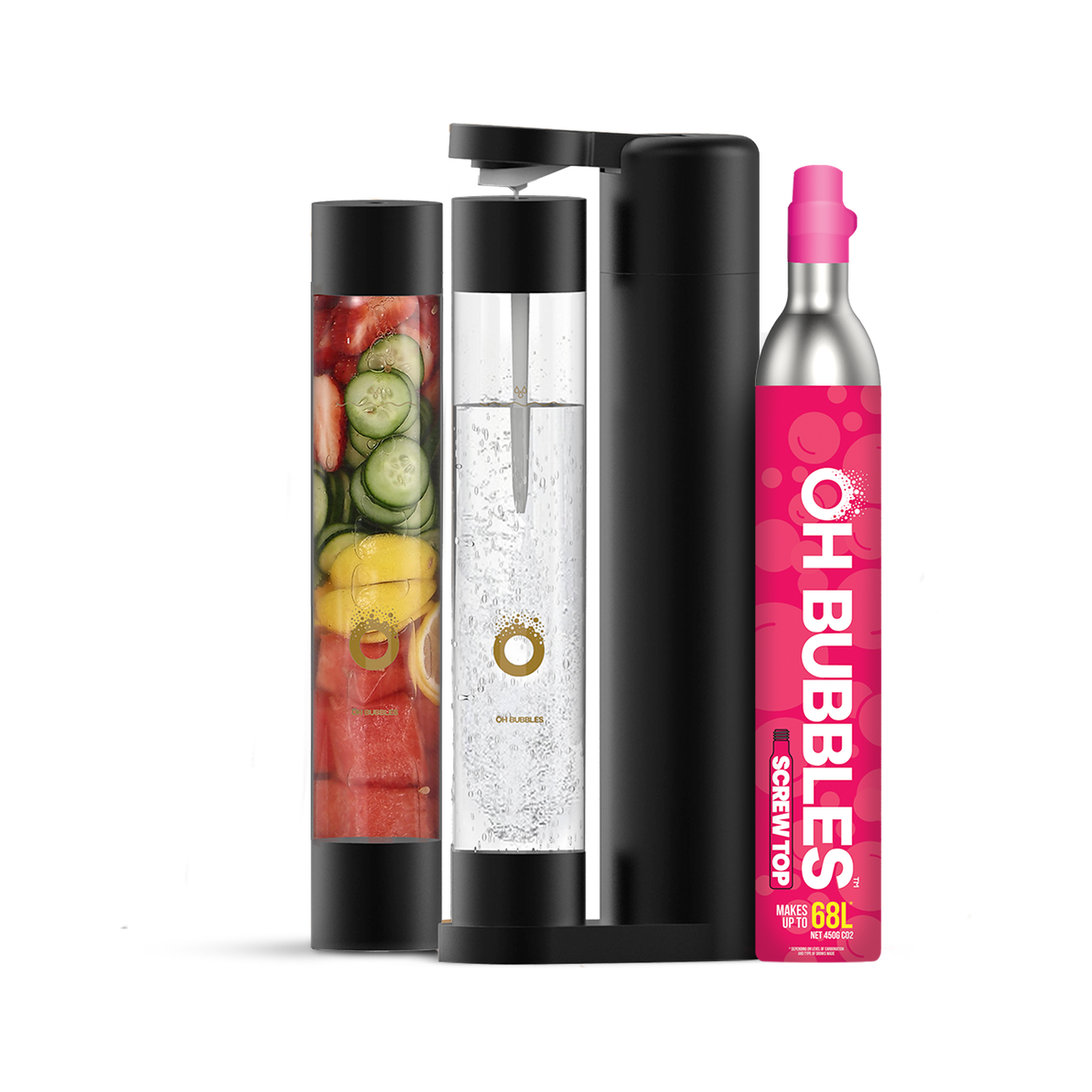 ALLFIZZ machine with OH Bubbles CO2 cylinder