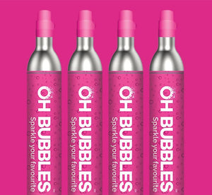 4 x Oh Bubbles Refill Cylinder 60 Litre - SODASTREAM COMPATIBLE