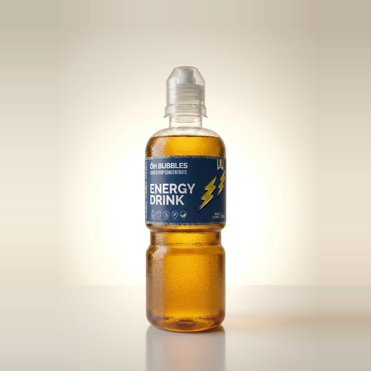OH Bubbles Energy Drink syrup bottle