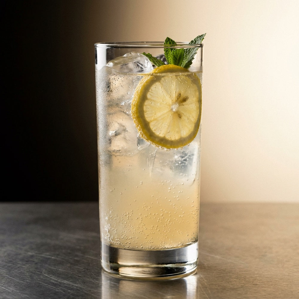Cloudy Italian lemonade with lemon and mint